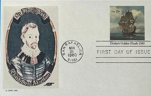 UX86 Postal Card Sir Francis Drake Golden Hinde 1580  - Picture 1 of 1