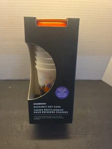 Starbucks Halloween 2022 6 16 Oz With Lids Reusable Glow In The Dark Hot Cups - Picture 1 of 2