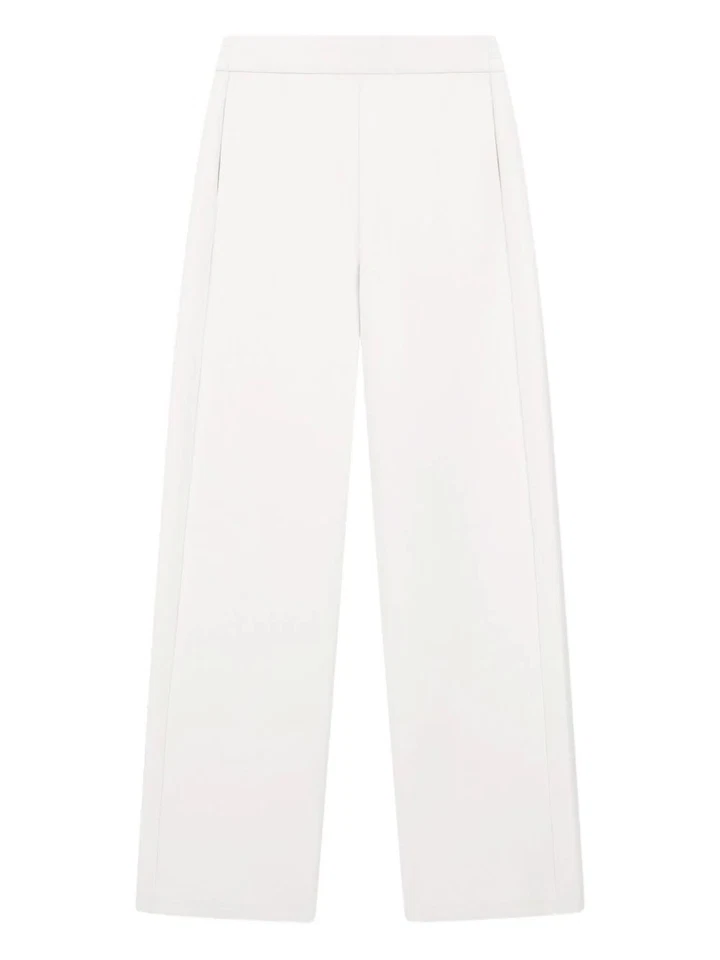 Emporio Armani Ivory Trousers: Elastic Waistband, Straight-Leg, Side Pockets - Image 1 of 4