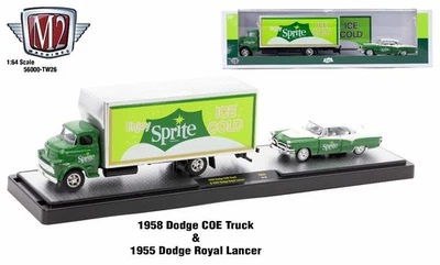 Camiones M2 Machines Coca-Cola lanzamiento TW26-1958 Dodge COE y 1955 Dodge R.Lancer Foto 1 de 4