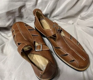 Martin Dingman Leather Brown Loafers With Buckle Size 43 (US 10) Preppy City - Picture 1 of 10