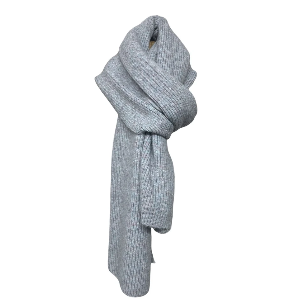 J.Crew супер мягкий ребристый шарф серый шерстяная смесь б/у в отличном состоянии минималистский зимний холодный слой - Изображение 1 из 4
