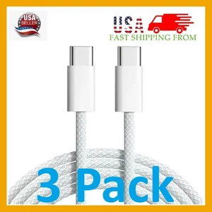 3 x 1M 60W USB C USB-C Type C Charging Data Cable for iPhone 15 16 Pro Max Plus - Picture 1 of 24