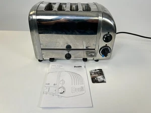 Dualit 4 Slice Vario Toaster D4BMHA Polished Steel/Cast Aluminum. Wide Slots - Picture 1 of 9
