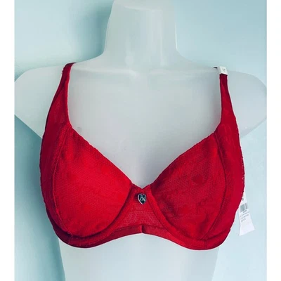 NWT Calvin Klein Red Unlined Bra 34D I Heart You - Image 1 of 4