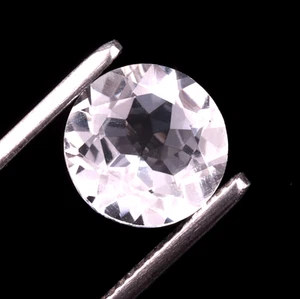 Natural White Topaz Round Shape Faceted cut Loose Gemstone 2.66 Cts 8X8X5 mm - Picture 1 of 3