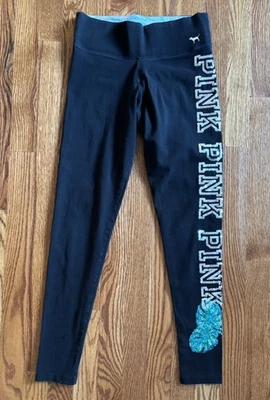 Victoria Secret Pink Women’s Tropical Palm Bling Legging Yoga Pant Size Small - Image 1 of 4