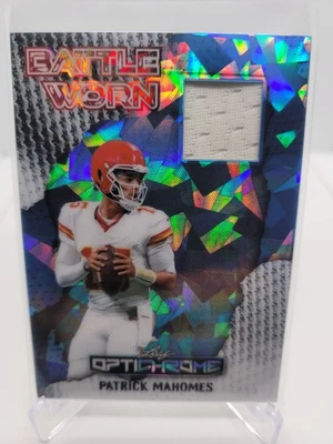 Patrick Mahomes 2025 Leaf Optichrome Battle Worn Patch 2/7 银裂冰 — 第 1/2 张图片