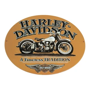 Harley Davidson "A Timeless Tradition" ovales geprägtes Blechschild - Bild 1 von 6