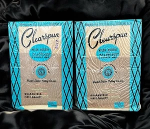 Vtg 50s Clearspun Nylon Stockings Pantyhose Harlequin 60 Gauge NOS Film Costume - Picture 1 of 16