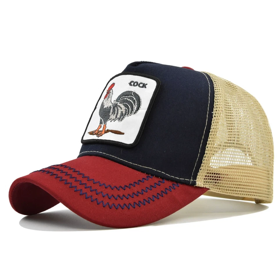 Men Women Baseball Cap Golf Cock Embroidery Mesh Snapback Trucker Sports Hat - Image 1 of 1