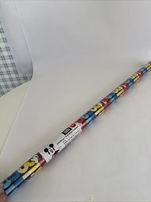 30” X 5’ - 12.5 SQ. FT. Mickey Mouse Wrapping Disney Gift Wrap NEW - Image 1 of 4