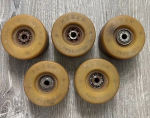 VINTAGE ROLLER SKATE WHEELS WEBER SWISS MADE W/ JAPAN NTN 627Z Set Of 5 - Picture 1 of 13