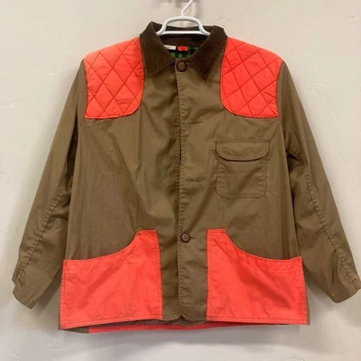 Vtg. Kmart Mens L Blaze Orange Tan Hunting Shooting Game Pouch Upland  Jacket - Image 1 of 4