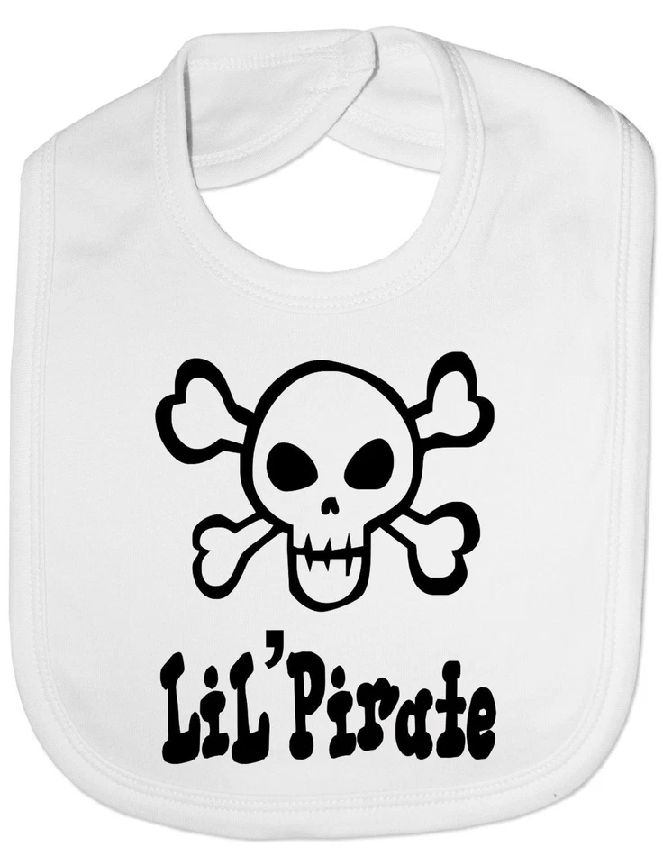 Pechera de alimentación de bebé Lil' pirata cráneo y huesos cruzados regalo Foto 1 de 1
