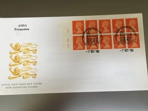 GB BRIEFMARKEN MASCHINE DEFINITIVE BOOKLET ERSTTAGSBRIEF 1996 WALSALL ZYLINDER ASDA - Bild 1 von 1