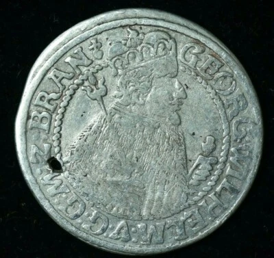 1624 PRUSSIA BRANDENBURG GEORG WIHELM ORT - 18 GROSCHEN 1/4 THALER - 29mm  - Image 1 of 2