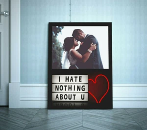 CANVAS PRINT YOUR PHOTO ON LARGE PERSONALISED GIFT COUPLE BEST FRIENDS VALENTINE - Picture 1 of 7