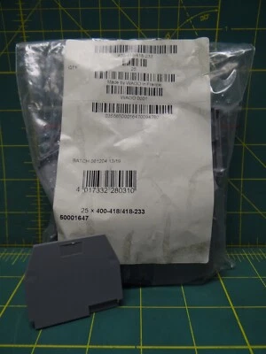 (Cantidad: 25) Wago 400-418/418-233 Placa de extremo Bloque de terminales Accesorio Componente Gris Foto 1 de 4