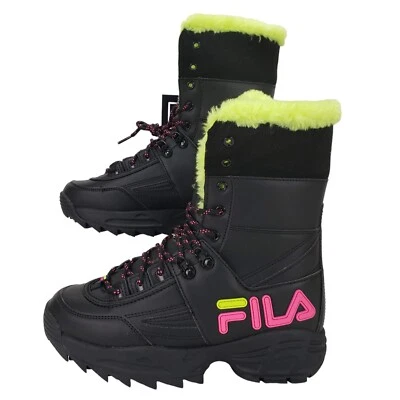 Fila Women's Disruptor Casual Boots Black Yellow Pink 5HM00564-044 Size 8 - Image 1 of 4