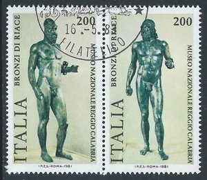 1981 ITALIA USATO DITTICO I BRONZI DI RIACE - V2-6 - Picture 1 of 1