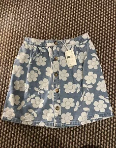 BNWT Boden Floral Denim Skirt 11-12 Years - Picture 1 of 3
