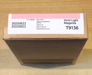 GENUINE EPSON T9136 Vivid Light Magenta cartridge 200ml ORIGINAL ink C13T913600 - Picture 1 of 2