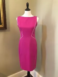 Lafayette 148 New York Women Purple Cocktail Dress w / White Zipper Size 4 EUC - Imagen 1 de 7