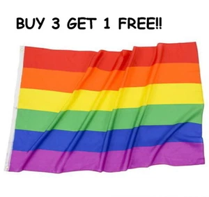 Rainbow Flag Big 3 x 5 FT Gay Pride Lesbian 36" x 60" LGBT Bisexual Transgender - Picture 1 of 4