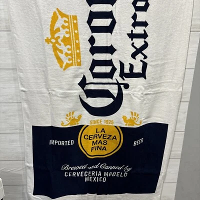 Corona Extra Label Beach Bath Towel 28 x 60 Fabric 100% Cotton Velour - Image 1 of 3