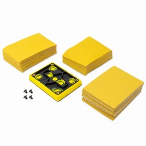 Almohadilla de respaldo de lijado de 3"" x 4"" - sin aspiradora, gancho y bucle con 75 piezas de papel de lija - Imagen 1 de 6