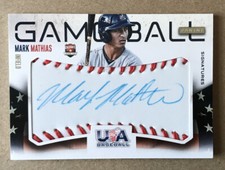 2014 USA Baseball Box Set Collegiate Game Ball Signatures /99 Mark Mathias Auto