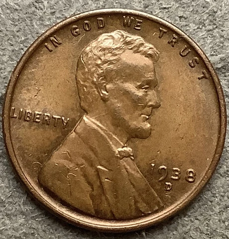 1938 D * Lincoln Wheat Cent - High Grade ~ X063 Cover
