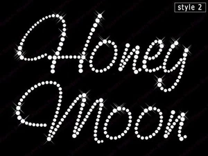 Hotfix Rhinestone Diamante Wedding Transfers "HoneyMoon" 2L -Style-2 - Picture 1 of 1