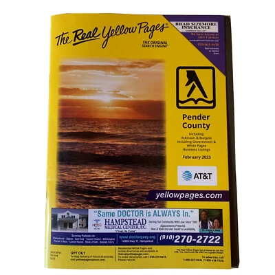 Yellow Pages Phone Book Telephone Directory for Pender County Atkinson Burgaw NC - Image 1 of 3