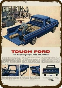 1964 Ford F100 Styleside Pickup LKW Vintage-Look DEKORATIVE REPLIK METALLSCHILD - Bild 1 von 1