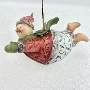 Carved Snowman Ornament Resin - Picture 1 of 7