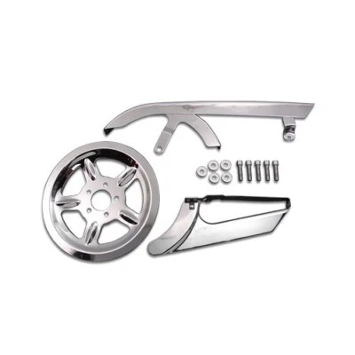 Kit de protetor de cinto cromado e capa de polia para Harley Sportster 2004-2013 #60402-04 - Imagem 1 de 4
