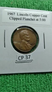 1967 Lincoln Cent ERROR Clipped Planchet - Picture 1 of 4