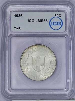 1936 York Half Dollar 50C ICG MS66 - Image 1 of 2