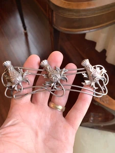 Rare Large Art Nouveau Sterling Silver Thistle Belt Buckle Perfect - Picture 1 of 11
