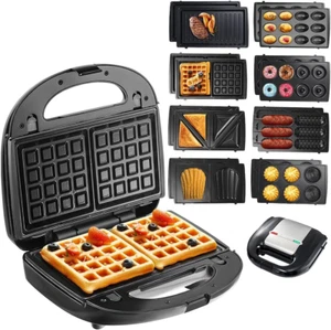 Sandwich Maker 8 in 1, 750W Electric Panini Press Grill,With Detachable Plates, - Picture 1 of 6