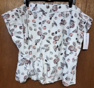 NUEVO CON ETIQUETAS Mujer Plus LIZ CLAIBORNE Pull ON SEASHELL SHORTS Talla 4X Beige y BOLSILLOS $49 - Imagen 1 de 4