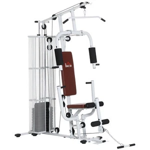 HOMCOM Multifunction Home Gym Weight Training Station Machine White - Picture 1 of 11