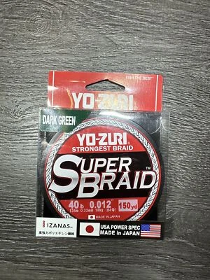 Yo-Zuri SuperBraid Dark Green 150 Yards 40lb Braided Big Game Fishing Line - Image 1 of 3
