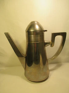 Tausig Leipzig: caraffa da caffè in metallo design art deco cromato - Foto 1 di 11