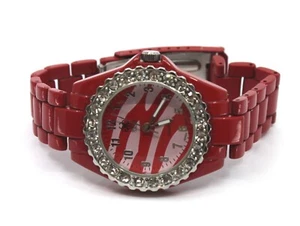 Reloj Pulsera Dorado Clásico Rojo Hebilla Banda Japón Cuarzo Movimiento Mujer - Imagen 1 de 6