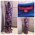 Jacques Vert Multicoloured Floral Long Maxi Dress Cowl Neck Summer Holiday 12