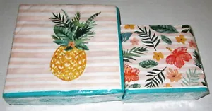 TROPICAL Luncheon & Dessert Napkins PINEAPPLE LUAU  48 Ct Ea. - Picture 1 of 1