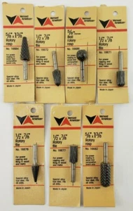 LOT OF 7 Bits - New Old Stock (1987) Vermont American Rotary File / Rasp Lot - Picture 1 of 6